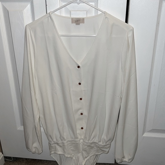Loft - Button Up Blouse Body Suit - S - Picture 1 of 3